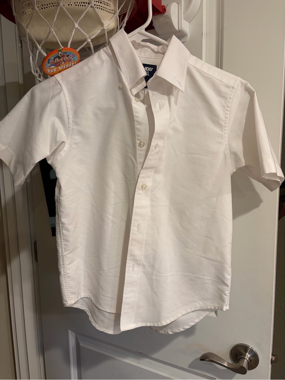 Lands' End Boys' White Short-Sleeve Button-Down Shirt